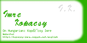 imre kopacsy business card